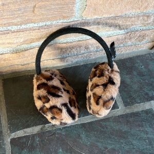 Leopard print fuzzy earmuffs
